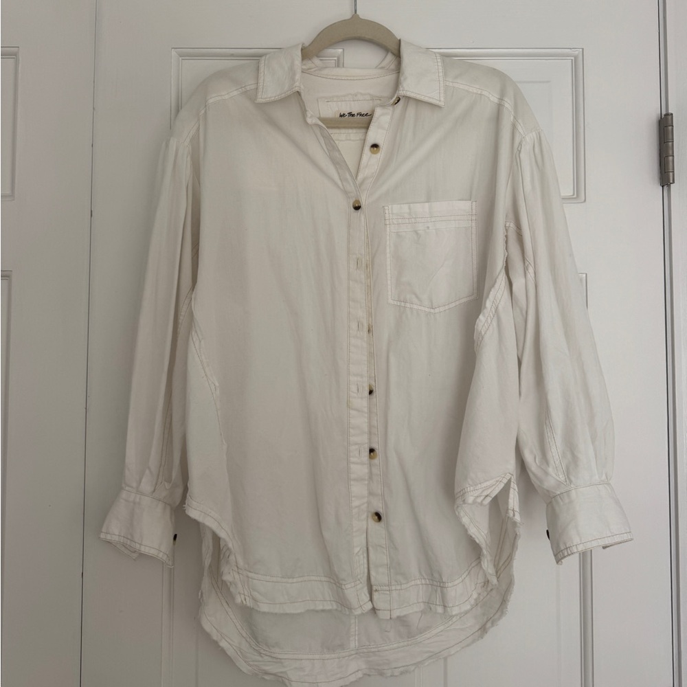 We The Free Cream Casual Button Down Shirt